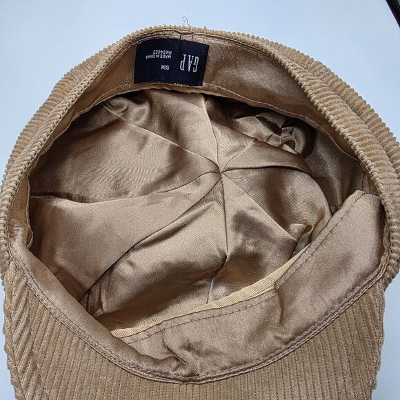 Gap Corduroy Womens Small Tan Newsboy Cap Casual Going Out Outdoors Party - Picture 7 of 9